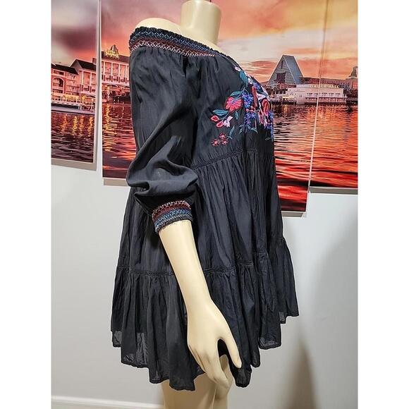Free People Sunbeam Off The Shoulder Women's Size S Embroidered Mini Dress - Picture 4 of 9